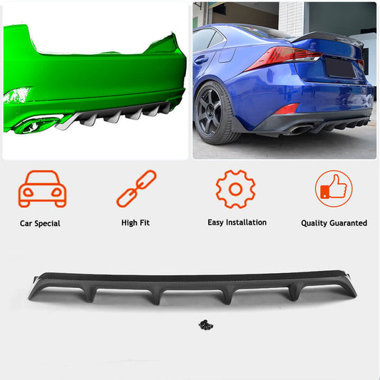 Rear Bumper Diffuser (for Base/F-Sport 2016-2020, Carbon) for Lexus IS 2013- - image 2
