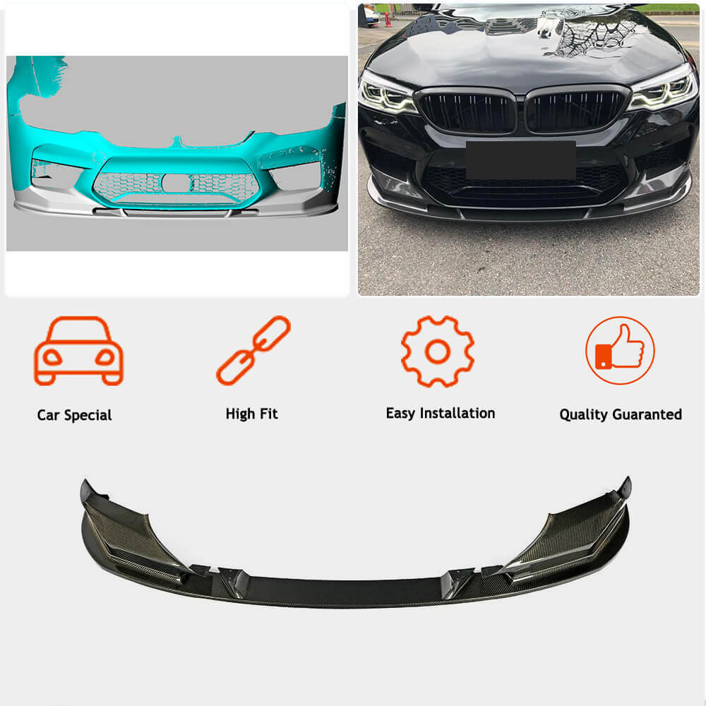 Front Bumper Lip V2 for M5 F90 2017-2020 Carbon for BMW 5 Series G30/G31 2017-2023 - image 2