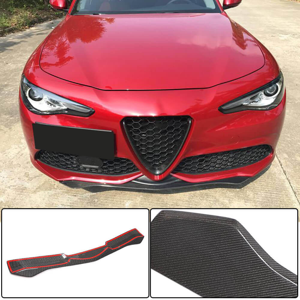 Front Bumper Lip Spoiler (for Sport, Carbon) for Alfa Romeo Giulia 2016-2022 - image 2