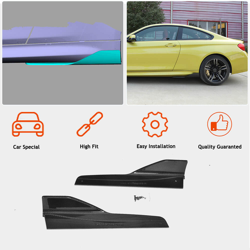 Side Skirt Extensions V4 (for F82/F83, Carbon) for BMW 4 Series F32/F33/F36 2012-2020 - image 2