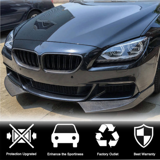Front Bumper Splitters Carbon Fiber V1 (for M-Sport) for BMW 6 F12/F13/F06 2011-2015 - image 2