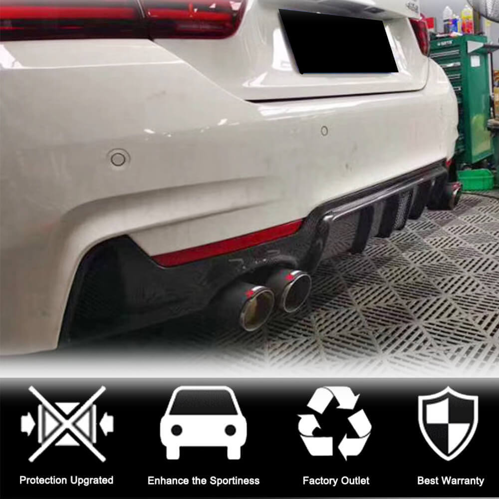 Rear Bumper Diffuser LED Light Carbon Fiber V7 (M-Sport) for BMW 4 series F-32 2012-2020 - image 2