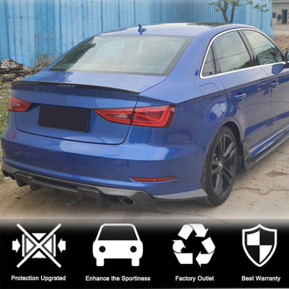 Rear Bumper Extensions Flap (for S-Line SD 2012-2016, Carbon) for Audi A3 2012-2020 - image 2