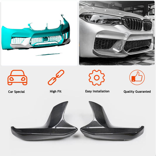 Front Bumper Flap Extensions (for M5 F90 2017-2020, Carbon) for BMW 5 Series G30/G31 2017-2023 - image 2