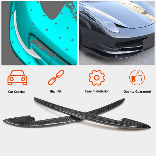 Front Bumper Extensions V2 (2011-2013, Carbon) for Ferrari 458 Italia 2009-2015 - image 2