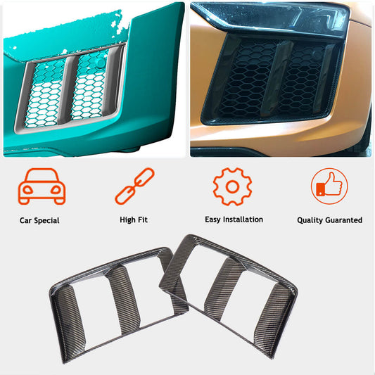 Front bumper extensions V1 (2015-2020, Carbon) for Audi R8 2015- - image 2