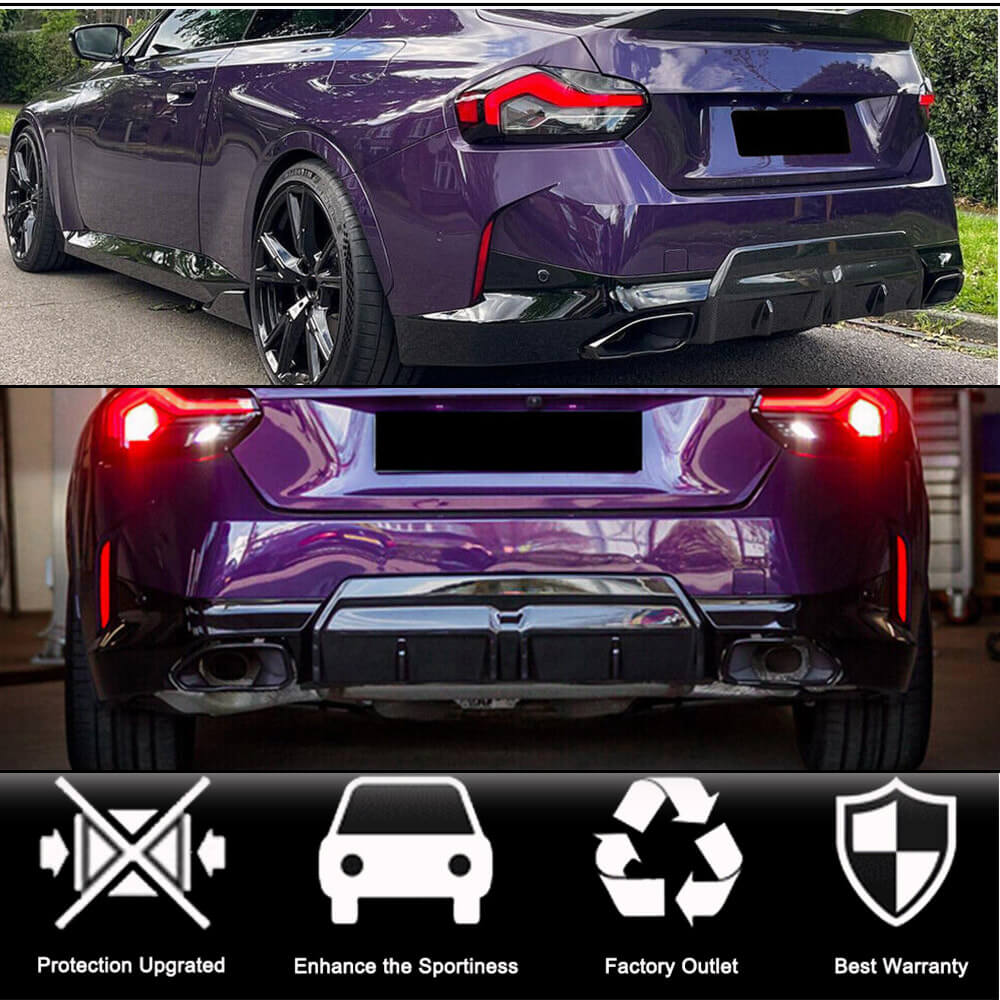 Rear Bumper Diffuser Carbon Fiber V2 (M Sport) for BMW 2 Series G42 2021- - image 2