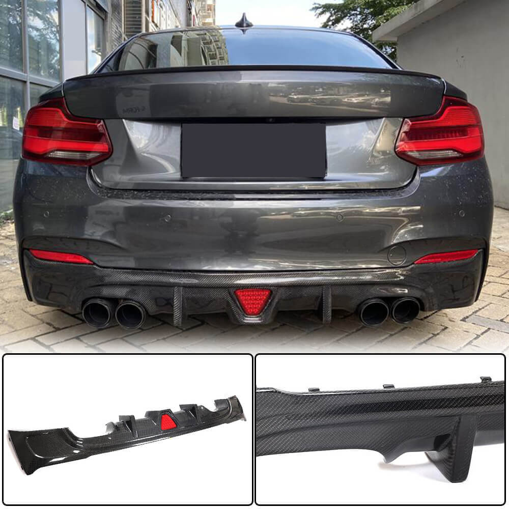 Rear Bumper Diffuser V2 for F22/F23 M-Sport, Carbon for BMW 2 Series F22/23 2014-2021 - image 2