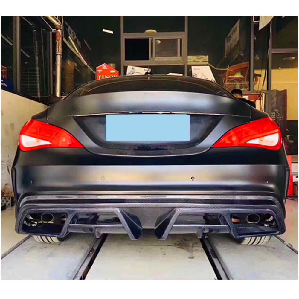 Rear bumper diffuser V1 (for AMG-Line / CLA45 AMG 2013-2016, Carbon) for Mercedes CLA C117 2013-2019 - image 2