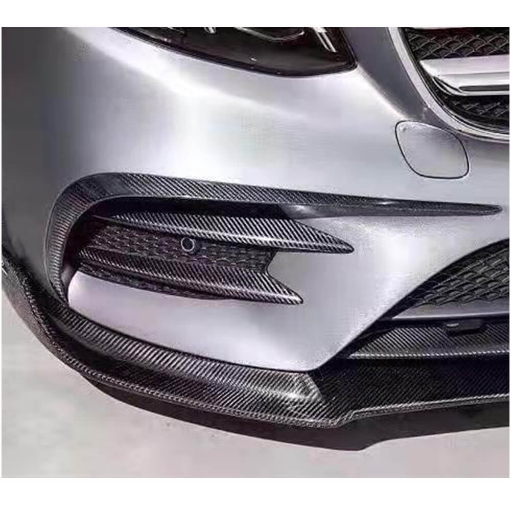 Covers on the front bumper V2 (for E43 AMG 2016-2019, Carbon) for Mercedes E-class W213 2016-2023 - image 2