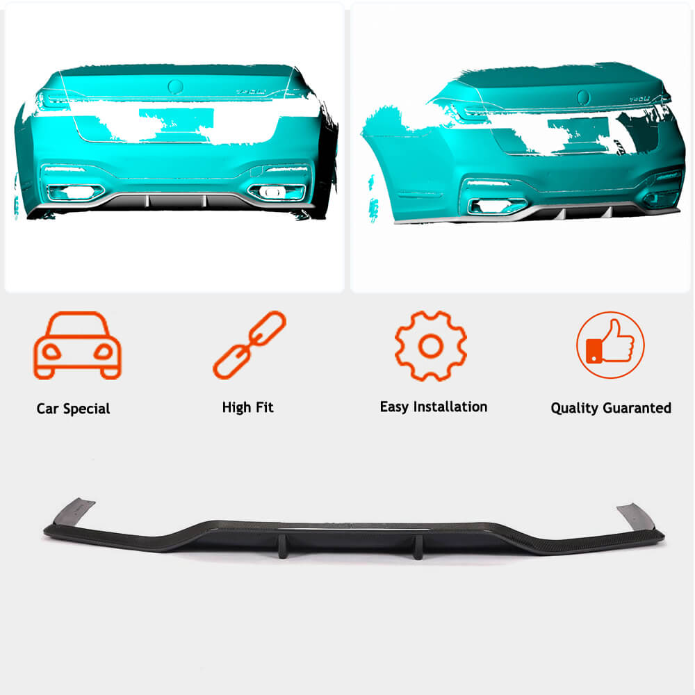 Rear Bumper Diffuser Carbon (for M-Sport 2019-2022, Carbon) for BMW 7 Series G11/G12 2015-2022 - image 2