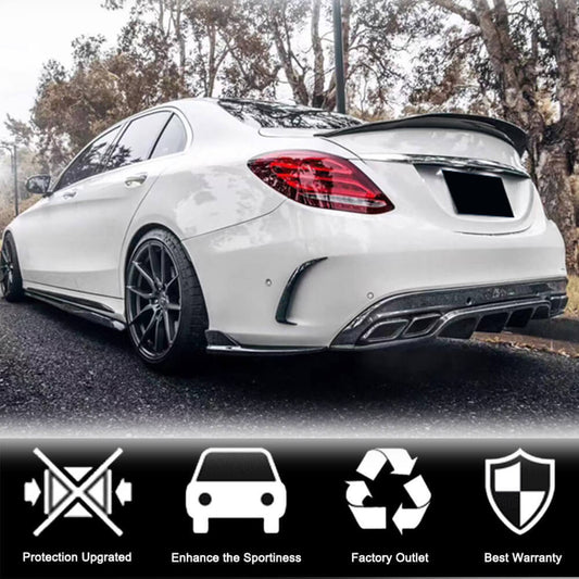 Covers on the rear bumper Flap (for SD C43/C63 AMG 2015-2019, Carbon) for Mercedes C-class W205 2014-2021 - image 2