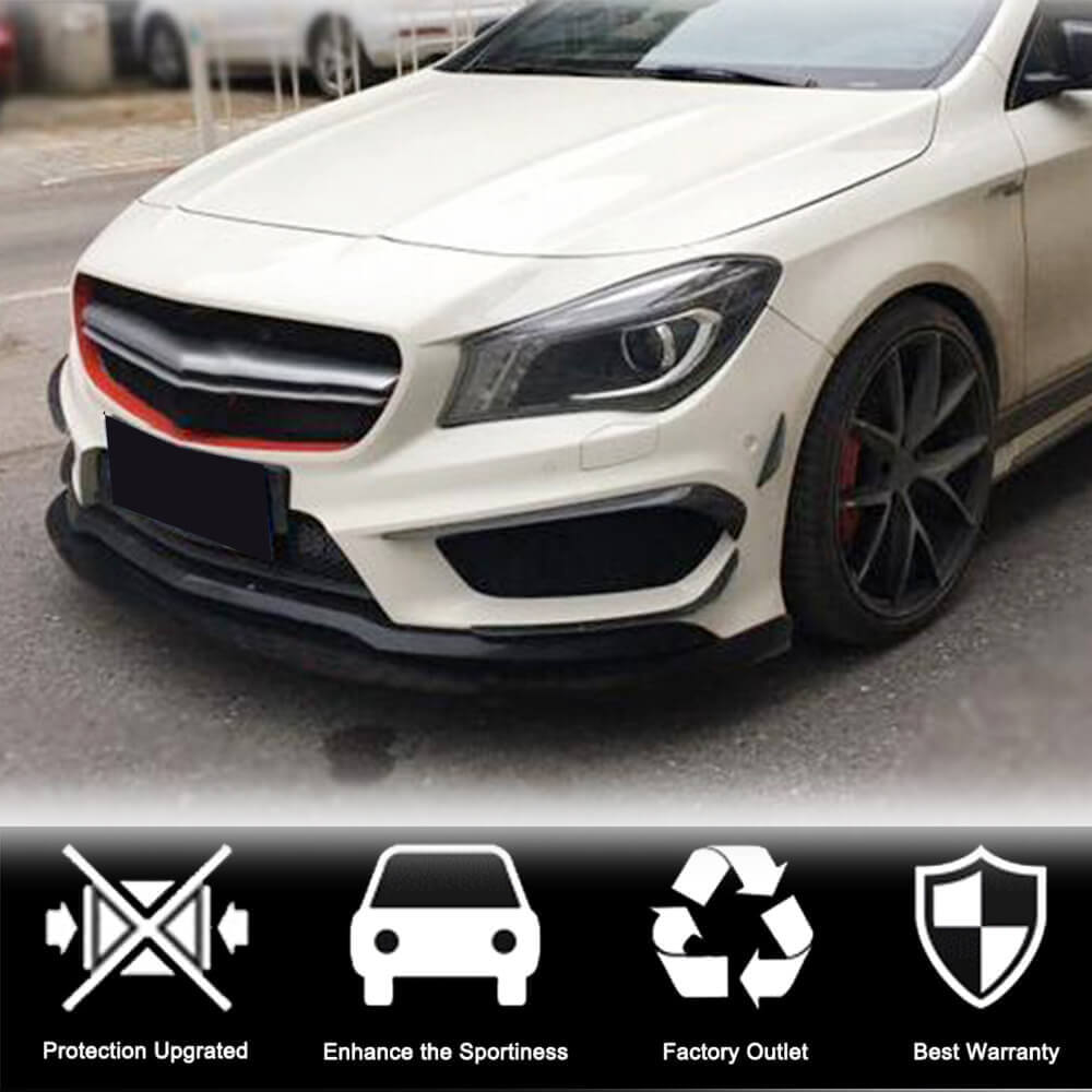 Carbon Front Bumper Extensions for CLA45 AMG SD 2013-2016 for Mercedes CLA C117 2013-2019 - image 2
