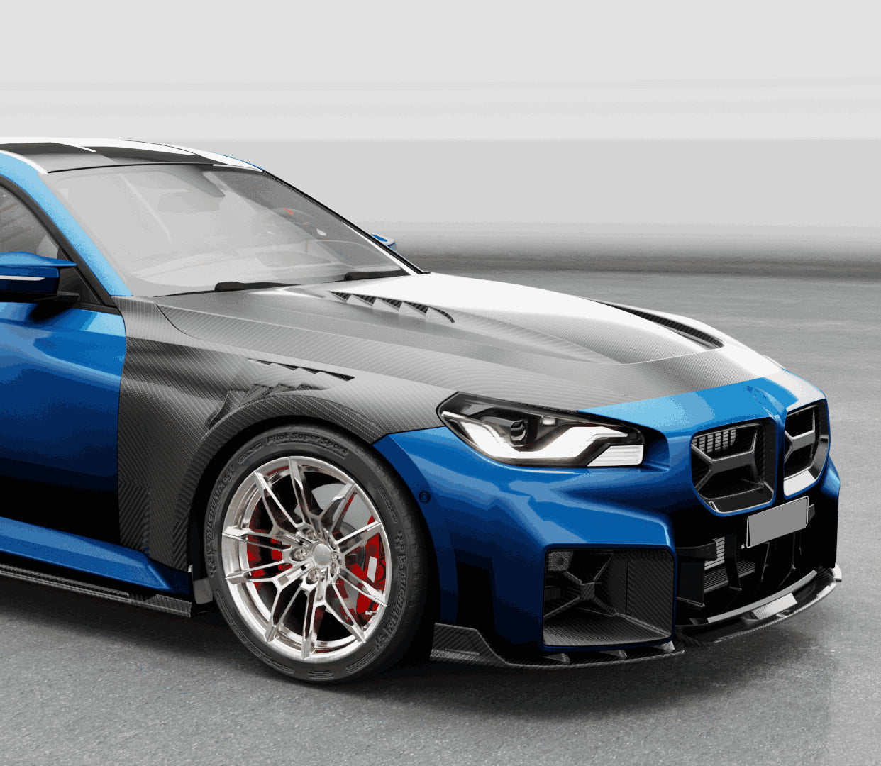 Grille Kidney Inserts (for G87, Carbon) for BMW 2 Series G42 2021- - image 2