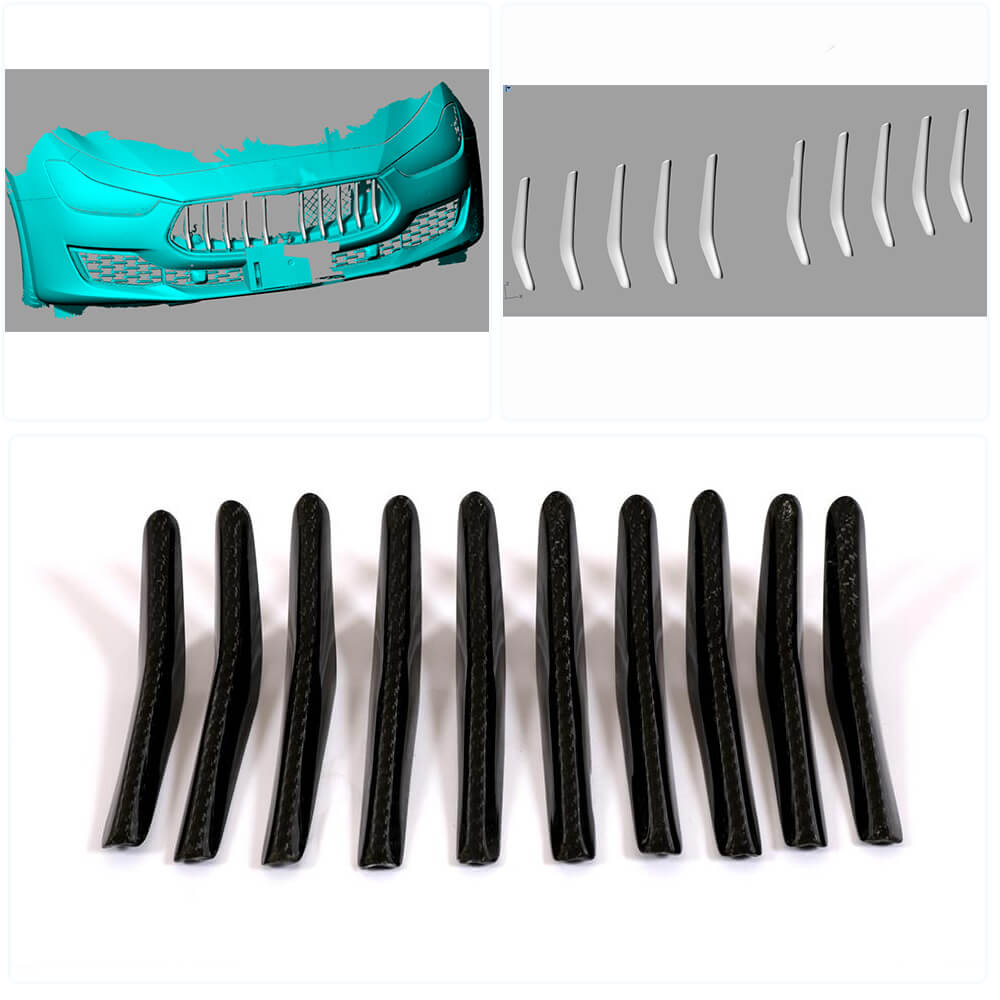 Front Grille Covers (for Base/S/S Q4 2018-2020, Carbon) for Maserati Ghibli 2013-2023 - image 2