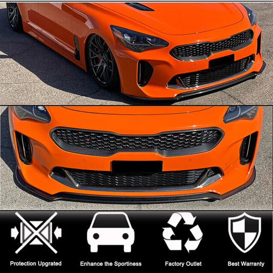 Front Bumper Lip Spoiler (Carbon) for Kia Stinger 2017-2023 - image 2