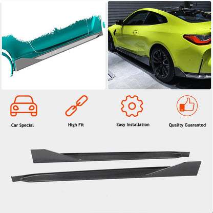 Side Skirt Extensions V2 (for G82/G83, Carbon) for BMW 4 Series G22/23/26 2020- - image 2