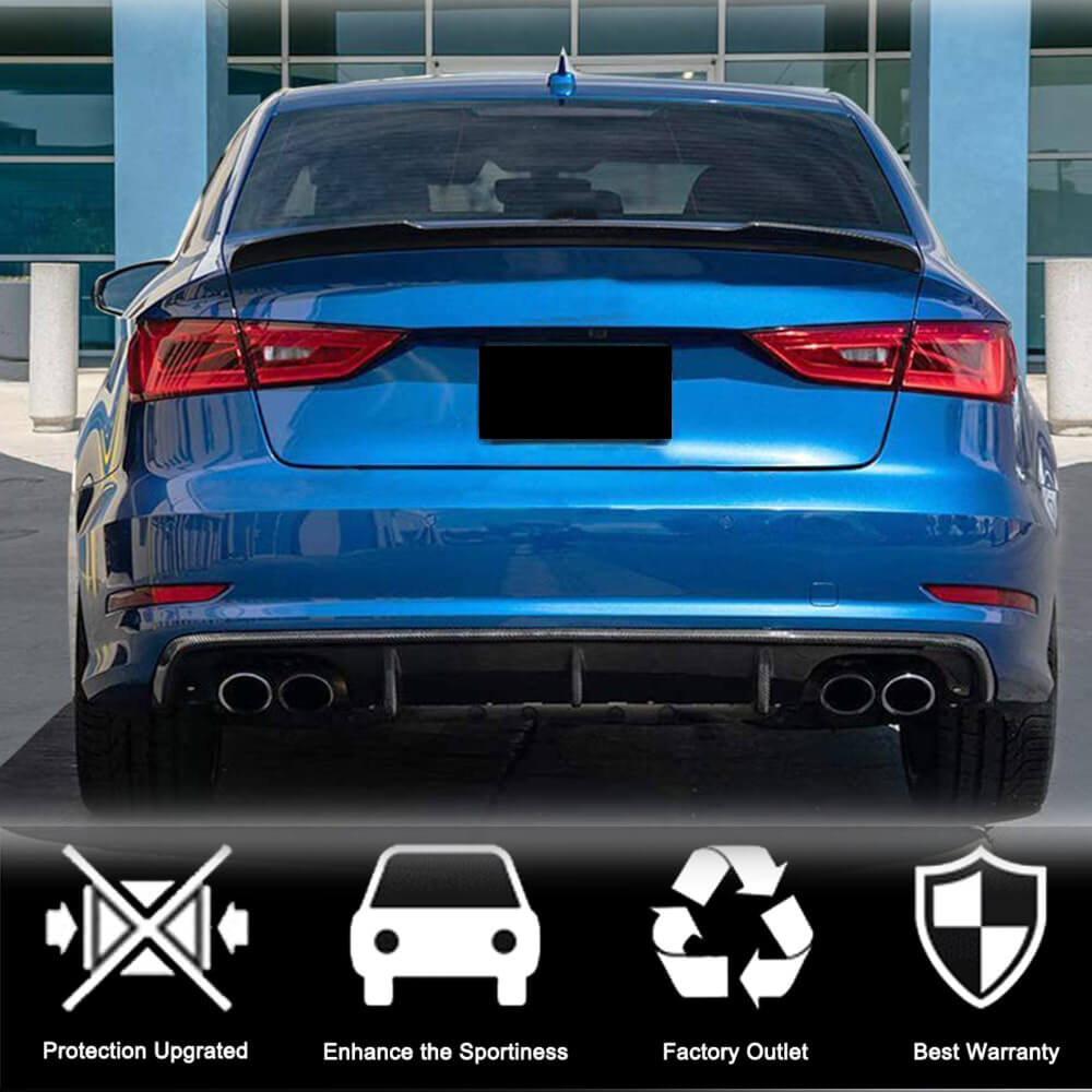 Rear bumper diffuser V1 (for Base Sedan 2012-2016, Carbon) for Audi A3 2012-2020 - image 2