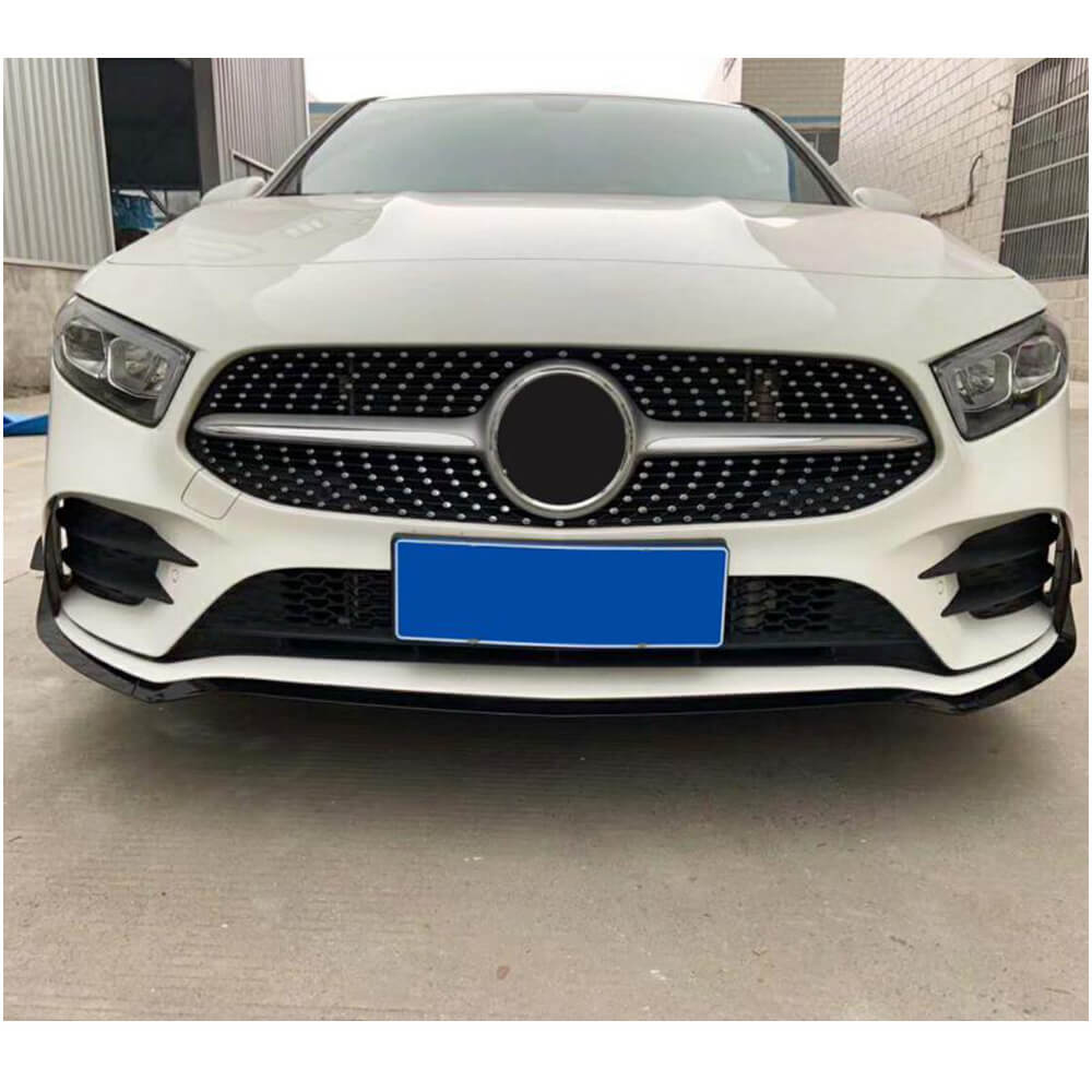Front Bumper Lip V1 for AMG-Line SD 2018-2021 Carbon for Mercedes A-сlass W177 2018- - image 2