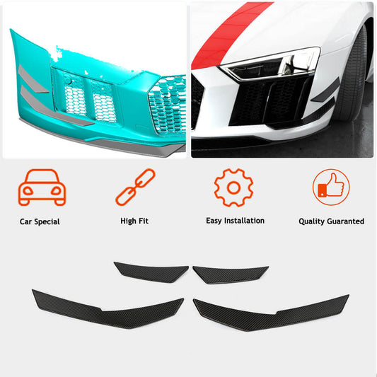 Front Bumper Fins Carbon Fiber for Audi R8 2015- - image 2