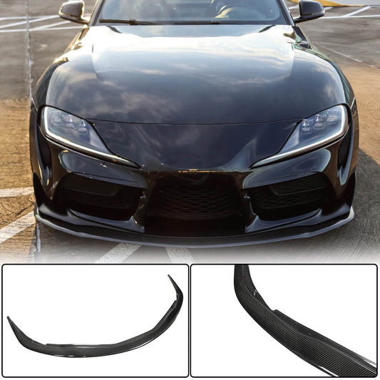 Cover on the front bumper Lip V1 (Carbon) for Toyota Supra 2019- - image 2