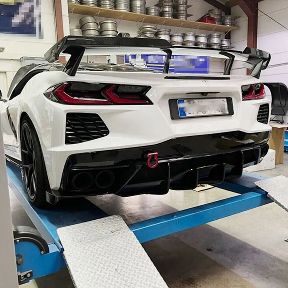 Rear bumper cover (2019-2022, Carbon) for Chevrolet Corvette C8 2019- - image 2