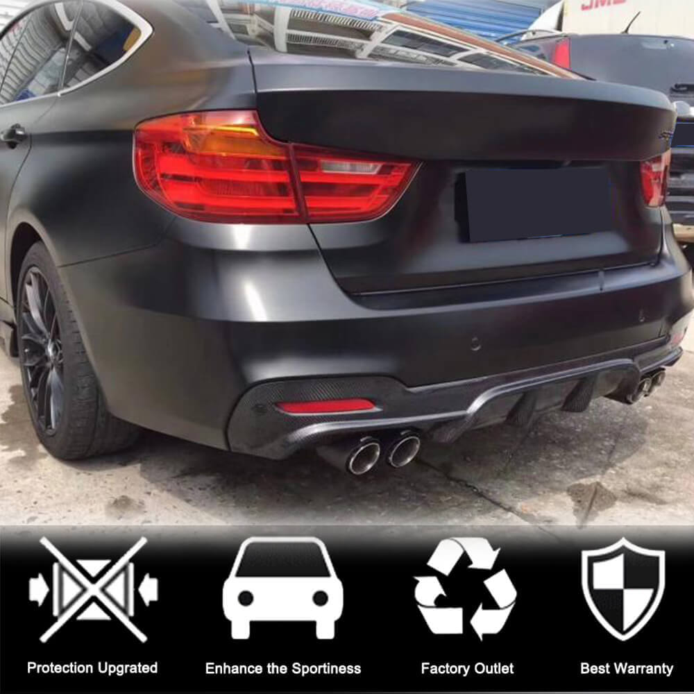 Rear Bumper Diffuser Carbon Fiber V4 (for F34 M-Sport) for BMW 3 series F-30/31/34 2012-2019 - image 2