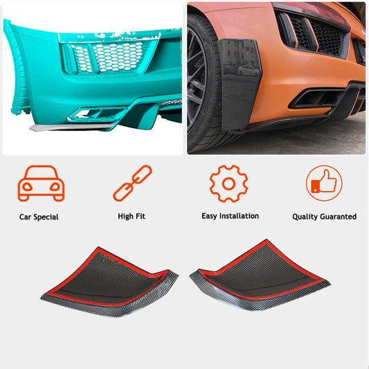 Rear Bumper Splitters Carbon Fiber V2 for Audi R8 2015- - image 2