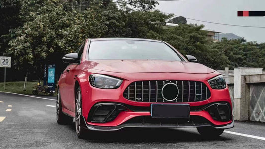 Cover on the front bumper Lip (for E63 AMG 2020-2023, Carbon) for Mercedes E-class W213 2016-2023 - image 2