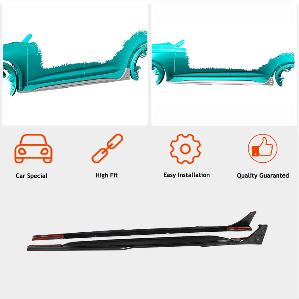 Side Skirts Dry Carbon Fiber for Audi A6 C8 2018- - image 2