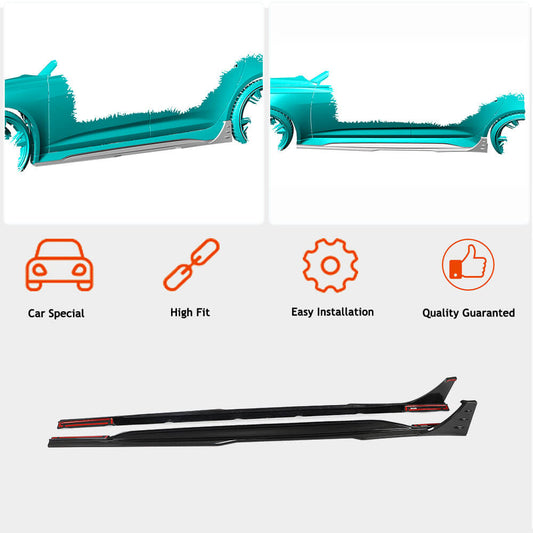 Side Skirts Dry Carbon Fiber for Audi A6 C8 2018- - image 2
