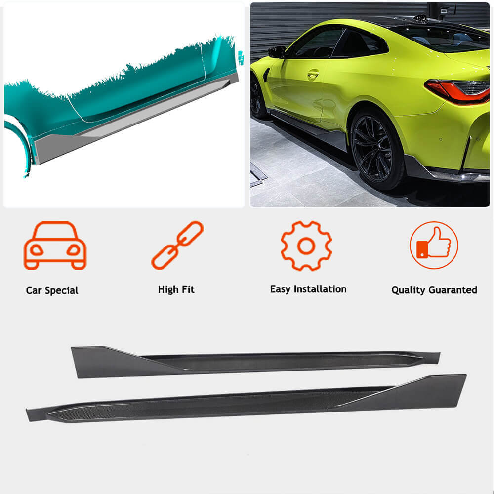 Side Skirt Extensions V2 (for G82/G83, Carbon) for BMW 4 Series G22/23/26 2020- - image 2
