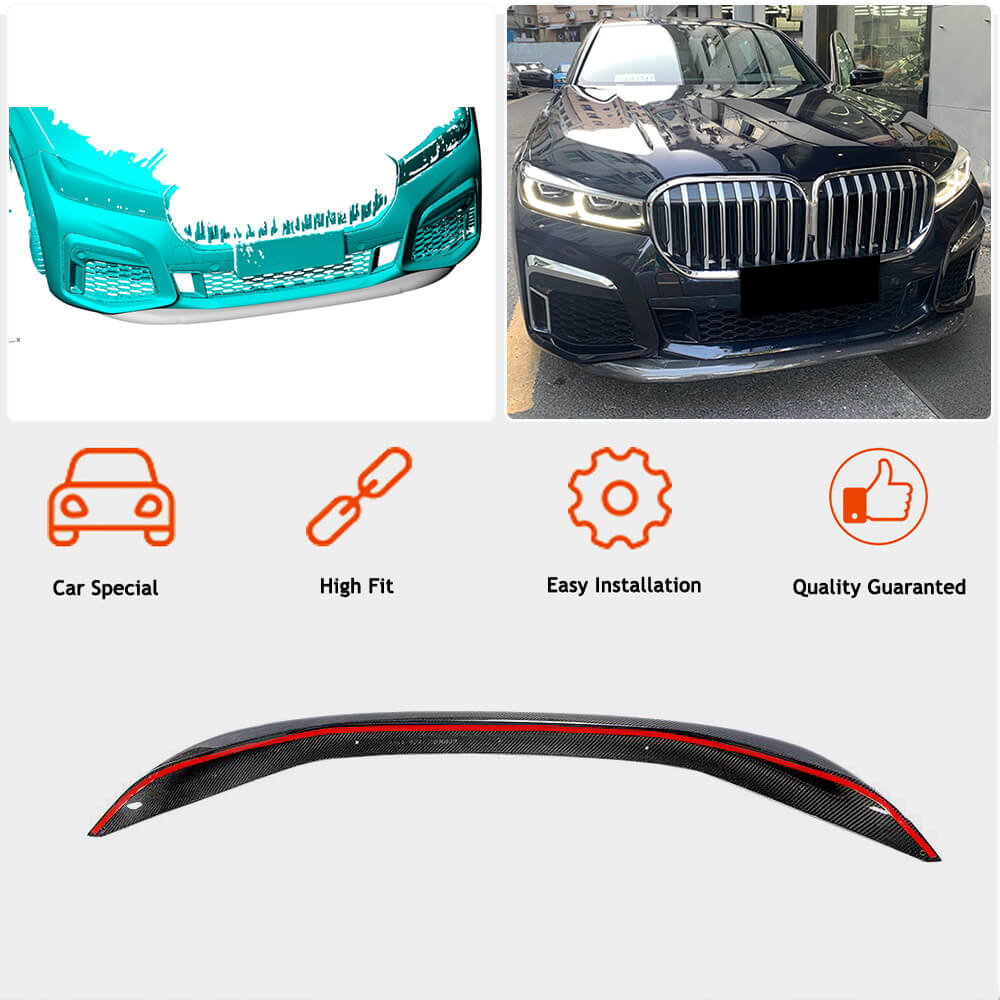 Front Bumper Lip Carbon Fiber V1 (2019-2022 M-Sport) for BMW 7 series G11/G12 - image 2