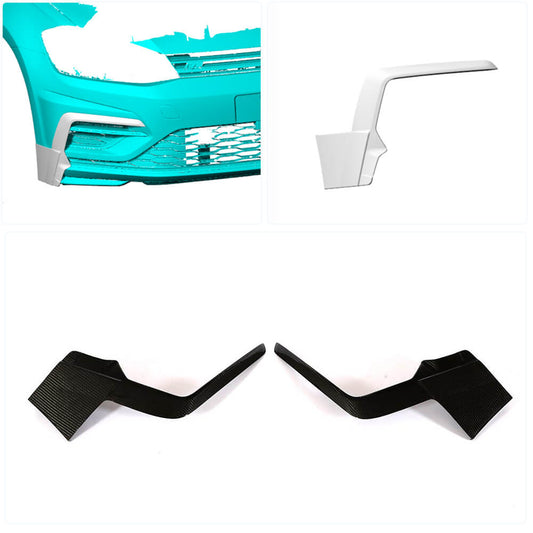 Covers on the front bumper (R/R-line HB 2017-2020, Carbon) for Volkswagen Golf 7/E-Golf - image 2