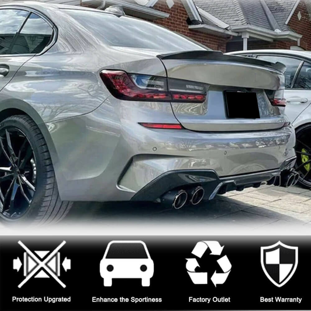 Rear Bumper Diffuser (for M340i 2018-2022, Carbon) for BMW 3 Series G20/G21 2018- - image 2
