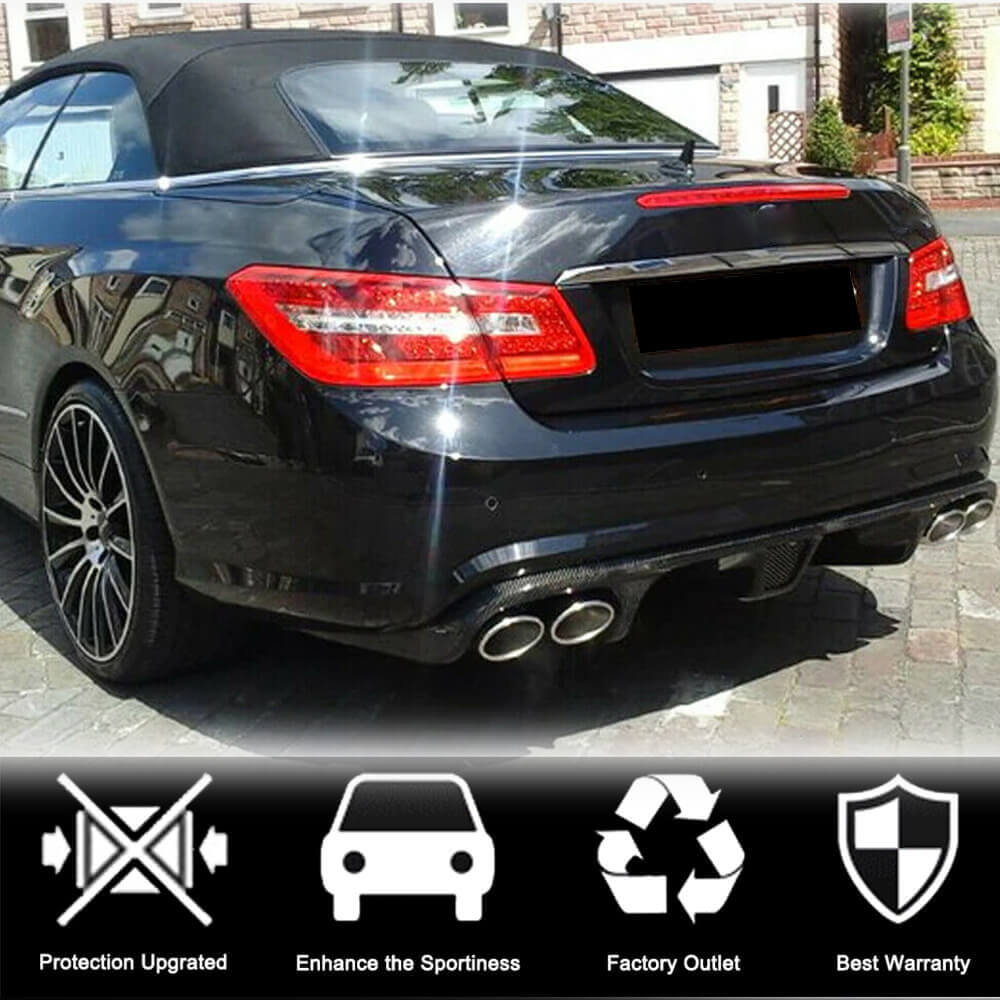 Rear bumper diffuser (for E63 AMG 2009-2013, Carbon) for Mercedes E-class coupe C207 2010-2017 - image 2