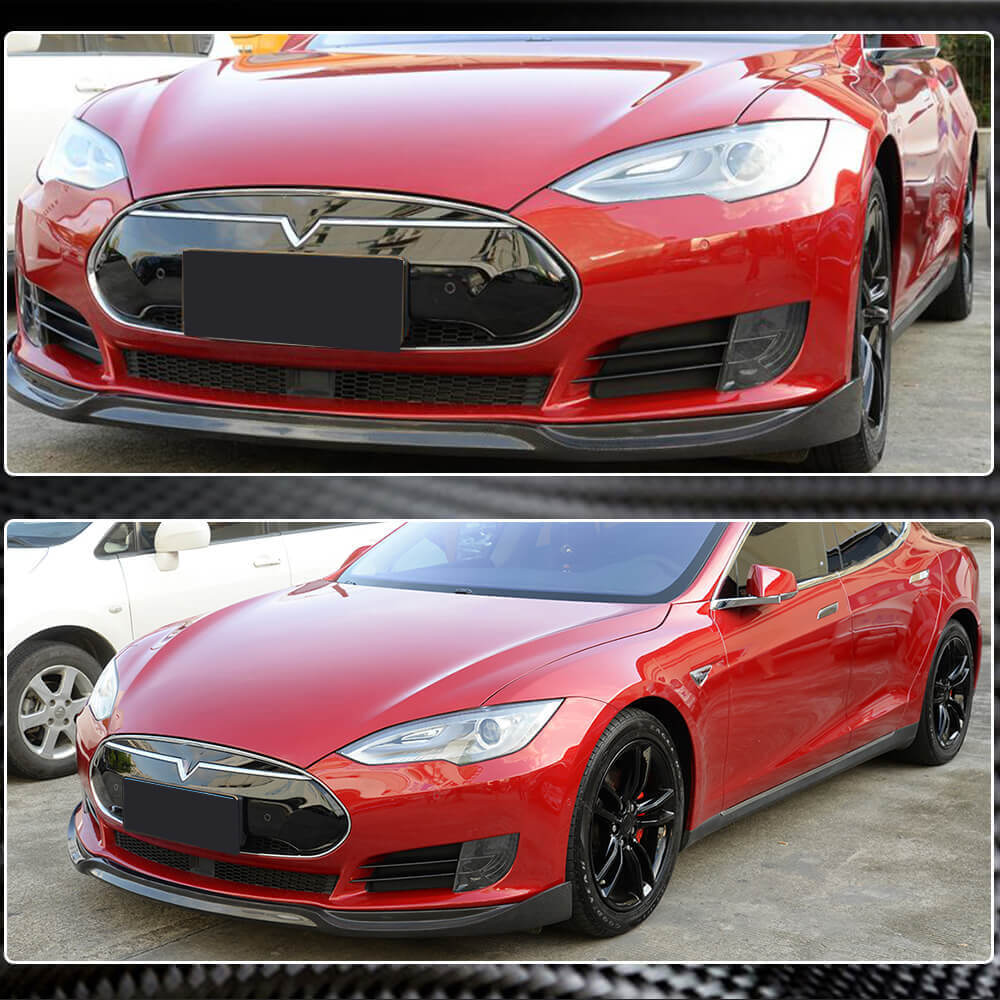 Front Bumper Lip V1 (2012-2016, Carbon) for Tesla Model S 2012– - image 2
