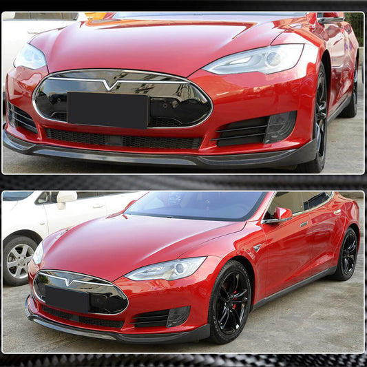 Front Bumper Lip V1 (2012-2016, Carbon) for Tesla Model S 2012– - image 2
