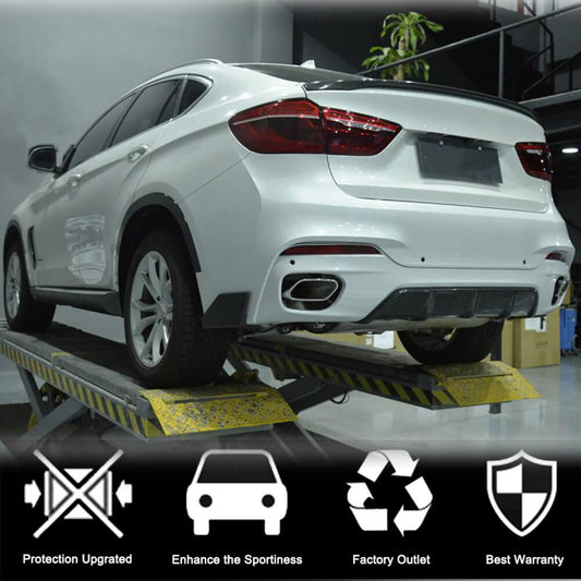Rear Bumper Diffuser V2 (for M-Sport, Carbon) for BMW X6 F-16 2014-2019 - image 2