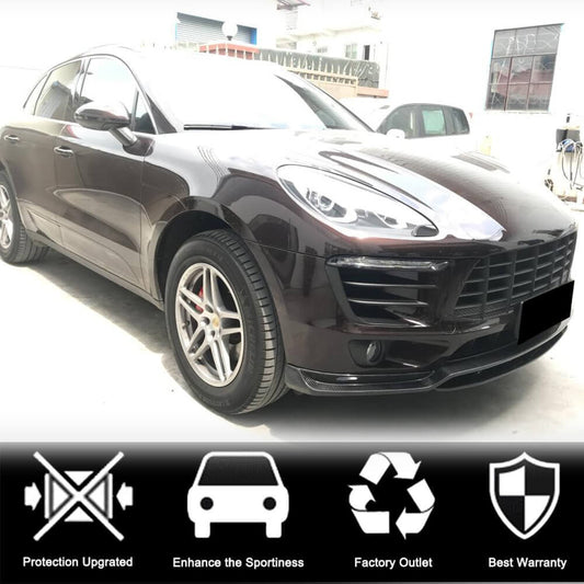 Lip V2 front bumper cover (2014-2018, Carbon) for Porsche Macan 2014-2024 - image 2