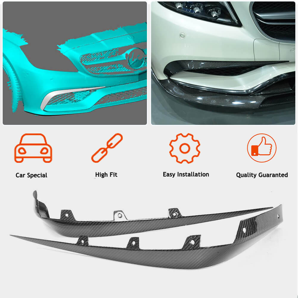 Covers on the front bumper (for CLS63 AMG SD 2015-2018, Carbon) for Mercedes CLS C218 2011-2018 - image 2