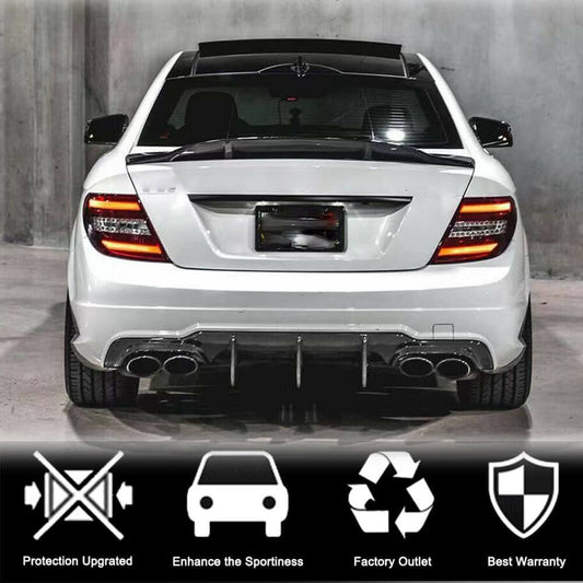 Rear bumper diffuser V2 (for AMG SD/Coupe 2012-2014, Carbon) for Mercedes C-class W204 2007-2015 - image 2
