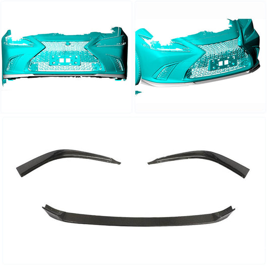 Front Bumper Lip Spoiler (for Base/F-Sport 2018-2020, Carbon) for Lexus ES 2018- - image 2