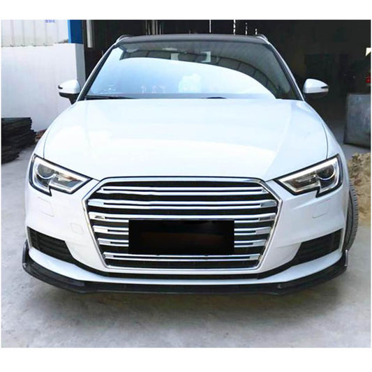 Front Bumper Lip V1 (for Base 2017-2020 HB, Carbon) for Audi A3 2012-2020 - image 2
