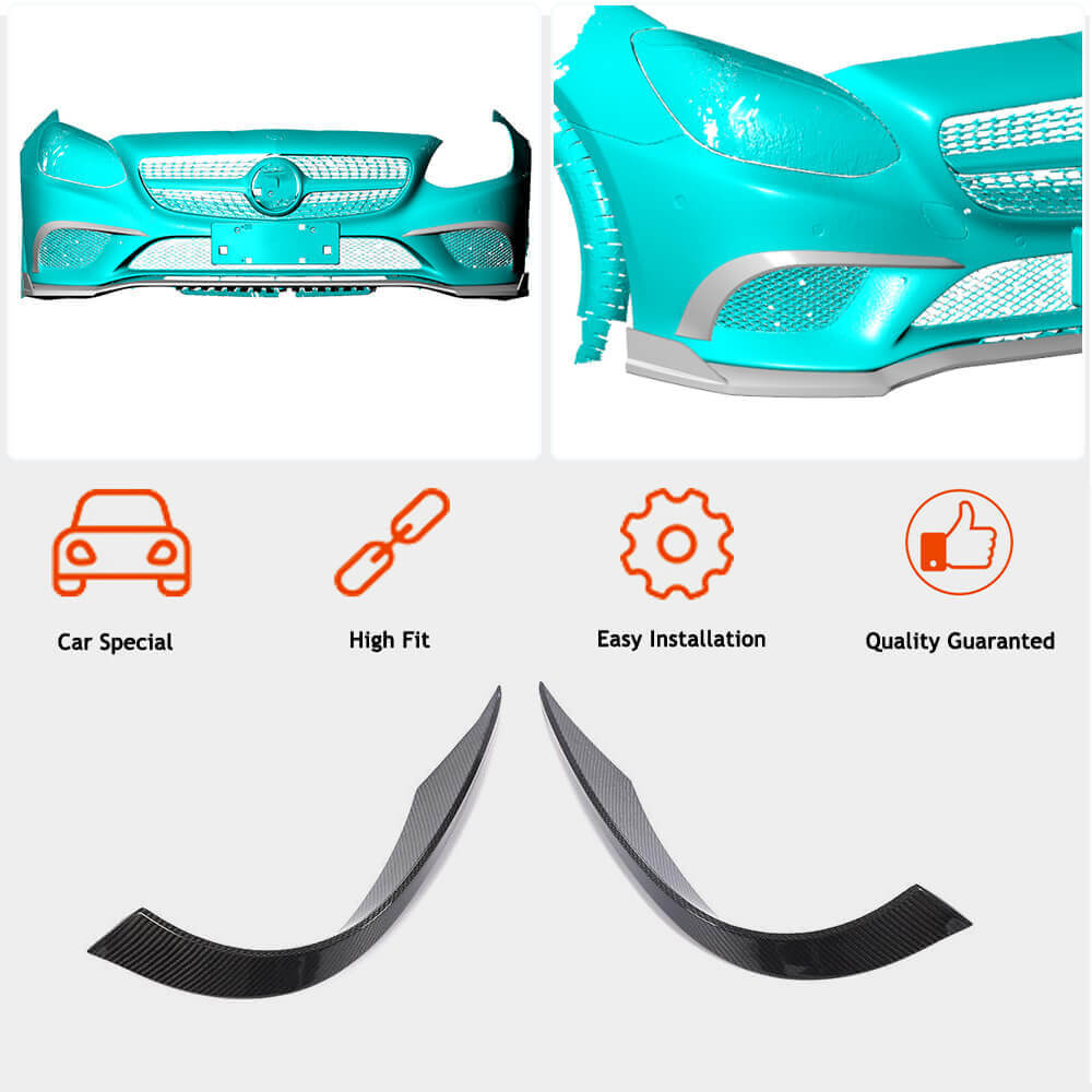 Carbon Front Bumper Covers (for Base 2016-2020) for Mercedes SLK R172 2011-2016 - image 2