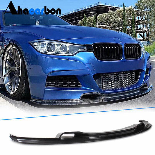 Front Bumper Lip V-Style for F30 M-Sport, Carbon for BMW 3 Series F-30/31/34 2012-2019 - image 2