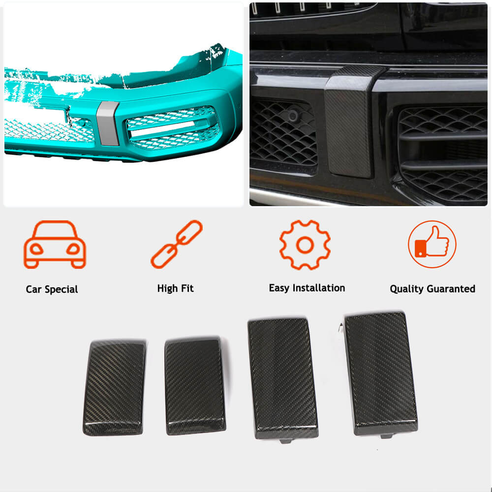 A set of linings on the front and rear bumper (for G63 AMG, Dry carbon) for Mercedes G class W463 2018-2024 - image 2