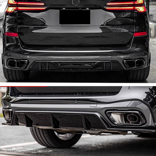Rear Bumper Diffuser V4 (2018-2022, Gloss Black) for BMW X5 G05 2019–2026 - image 2