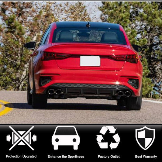 Rear bumper diffuser V2 for S-Line Sedan 2020-2023 (Carbon) for Audi A3 2020- - image 2