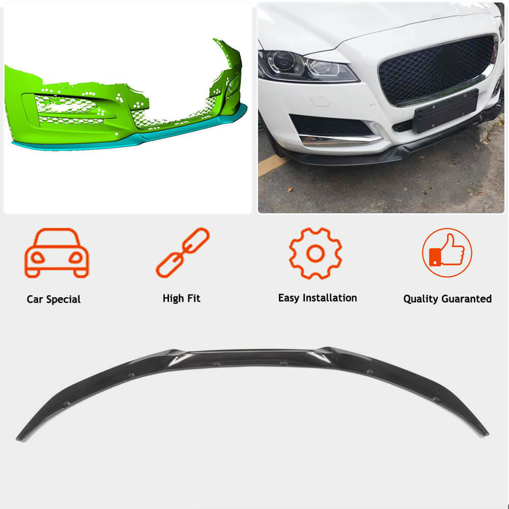 Lip front bumper overlay (2015-2019, Carbon) for Jaguar XE 2015- - image 2